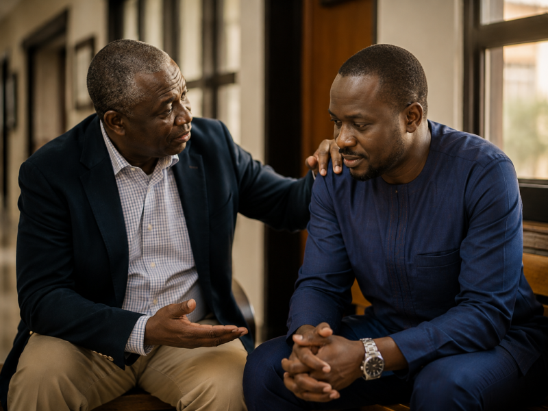 Proprietor receiving support at AFED Lagos